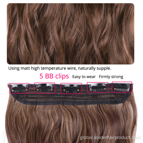 Clip In Hair Extension Synthetic Hair Extension Body Wave 5 Clips-in Hairpieces Manufactory